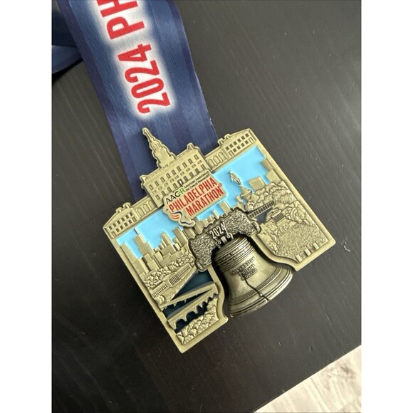 2024 Philadelphia Marathon Finisher Medal AACR Liberty Bell Runner Medal 26.2